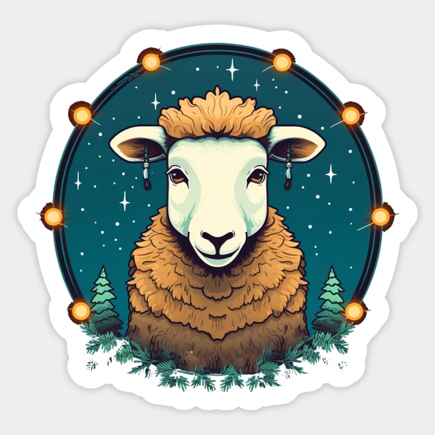 Sheep in Ornament, Love Farm Animals Sticker by logiamerch